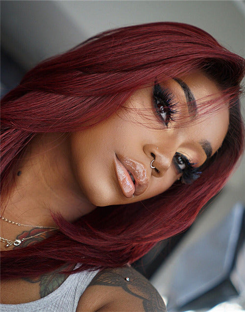 LAURASIA - 5X5 CLOSURE WIG MALAYSIAN VIRGIN HAIR BURGUNDY OMBRE SEXY LACE FRONT WIG - LFW029