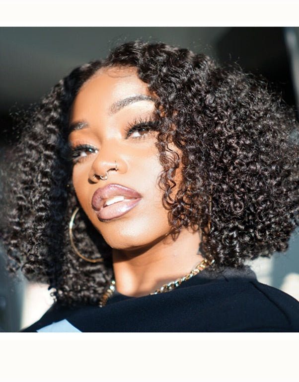 Laurasia Middle Part Short Curly Glueless Human Hair Lace Front