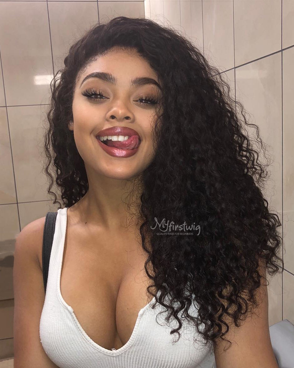 Sierra – Malaysian Human Hair Sexy Long Curly Glueless Lace Front Wig - LFW058