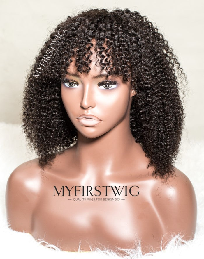 SCALP TOP WIG CURLY WIG WITH BANGS - SSS015
