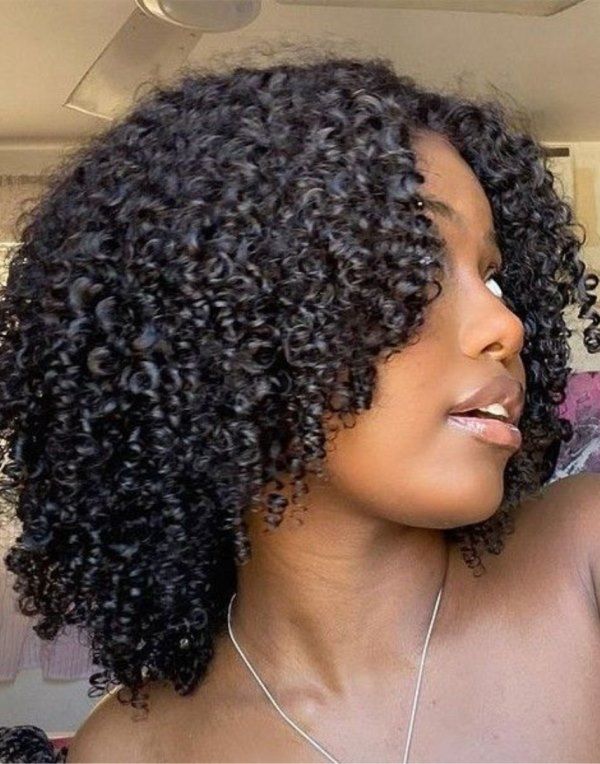 Hair Inspiration - Natural Textured Kinky Curly Glueless Invisible Lace Front Wig - NTX003