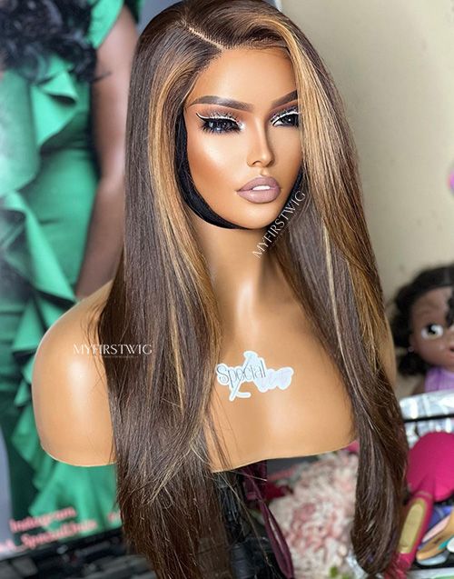 Aspecialunit - Malaysian Hair Ombre Highlight Straight Lace Front Wig - SPE002