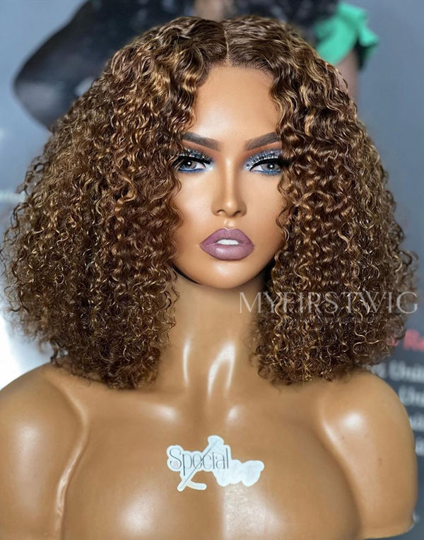 Brown curly cheap wig uk