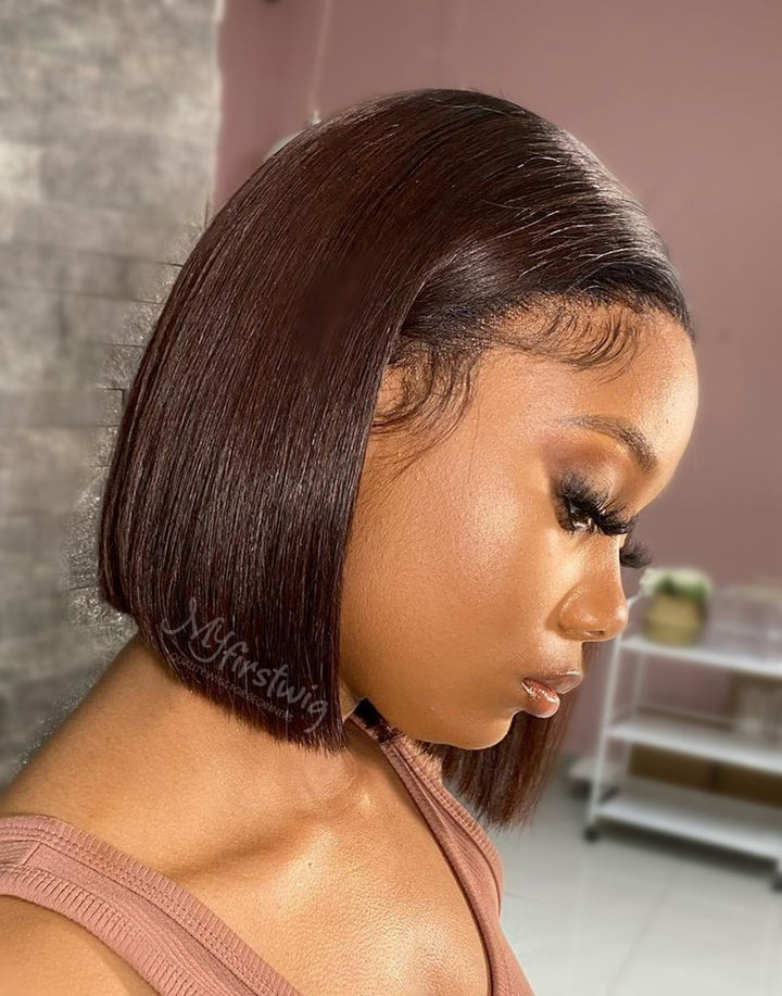 Touchedbymary - Human Hair Ombre Blunt Cut Lace Front Wig - TBM001
