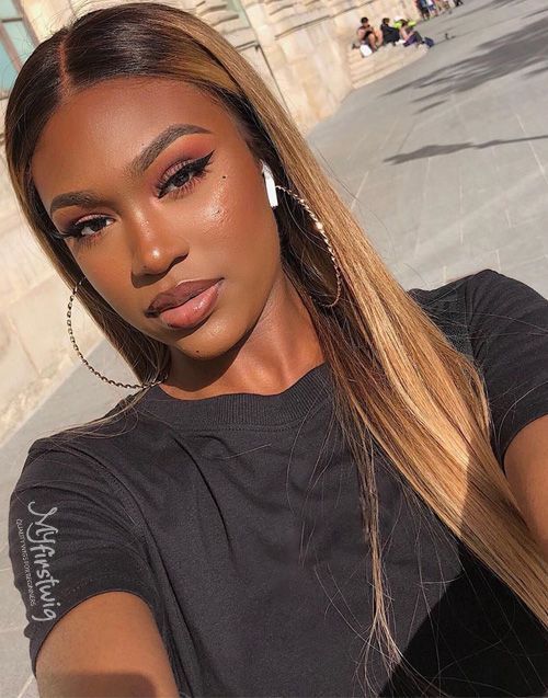 14-20 Inch Straight Ombre Blonde 5x5 Wear Go Glueless Human Hair Wigs - BFS024