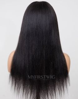 16-20 Inch 4C Natural Edges Yaki Glueless Human Hair Lace Wig / Closure Wig - 4CEY001