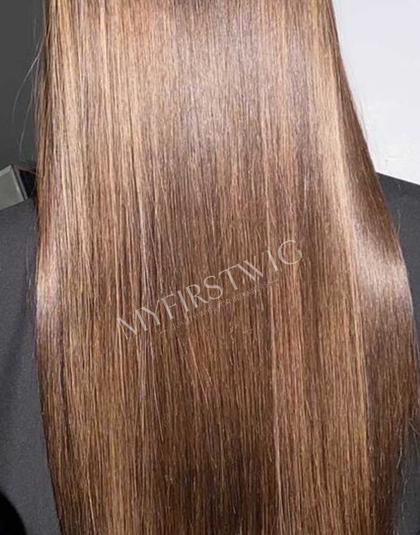 16-20 Inch Blonde Highlight Straight Glueless Human Hair Lace Wig / Closure Wig - LIL004