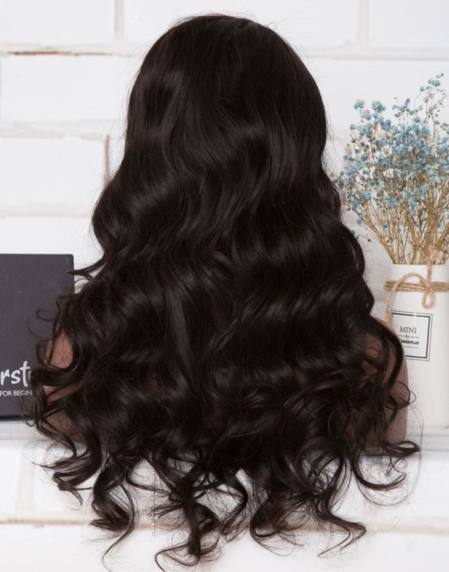 16-20 Inch Side Part Wavy Glueless Human Hair Lace Wig / Closure Wig - LFH002