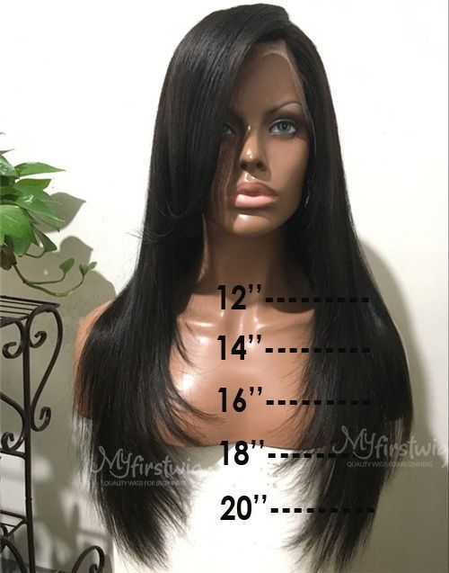 16-20 Inch Layered With Side Bangs Glueless Human Hair Lace Wig / Closure Wig - April LFW046