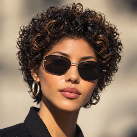 4C Natural Edges - Short Curly Pixie Wig with Honey Brown Highlights HD Swiss Lace Wig - LFC034