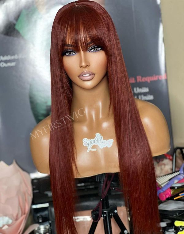 5x5 Closure Wig Ginger Spice Layered UK Glueless Human Hair Wig 16-24 Inch - SPE049