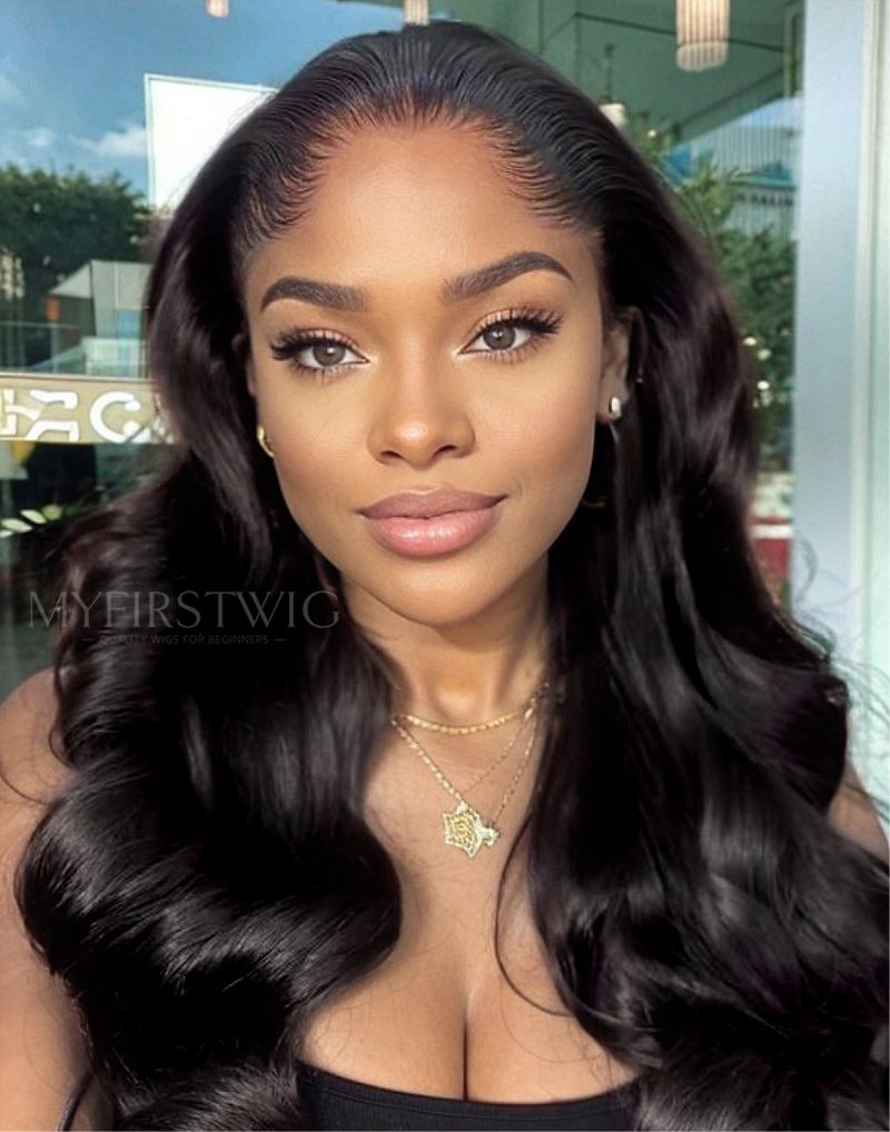 Lagos M-Shaped Hairline | 180% Density Soft Wavy Human Hair Wigs - Mar001