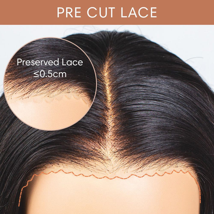 14-20 Inch 4C Natural Edges Layered Yaki Glueless Human Hair Lace Wig / Closure Wig - 4CEY005