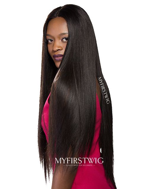 14-20 Inch Sleek Straight Glueless Human Hair Lace Wig / Closure Wig - Alexis LFW016