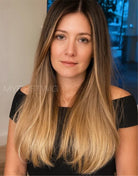 Highlight Blonde Straight Human Hair Wig 