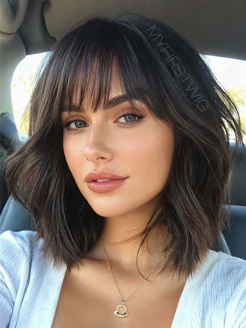 Maisie Short Human Hair Wig with Fringe for Hair Loss UK – MyFirstWig UK