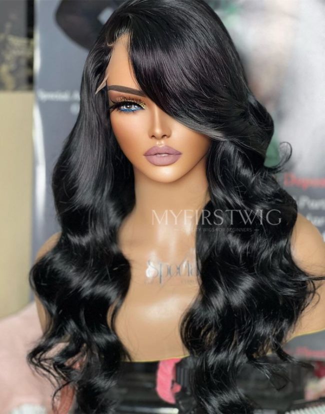ASPECIALUNIT- Soft Glam Wavy Invisible Lace Glueless Human Hair Lace Front Wig- SPE066