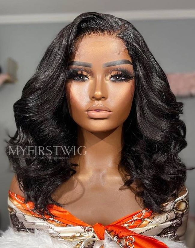 OpHair - Bold Sexy Wavy Human Hair Glueless Invisible Lace Front Wig - OPH025