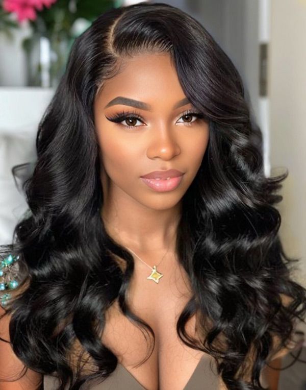 TouchedByAye - Elegant Side Part Wavy Glueless Wig Invisible Lace Front Wig - TBA035