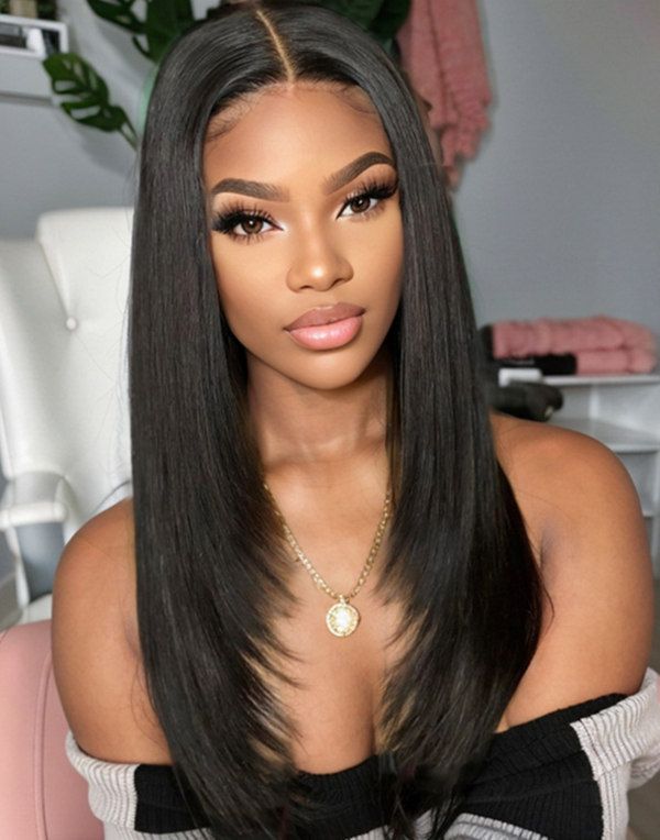 TouchedByAye - Flawless Straight with Layers Glueless Wig Invisible Lace Front Wig - TBA040