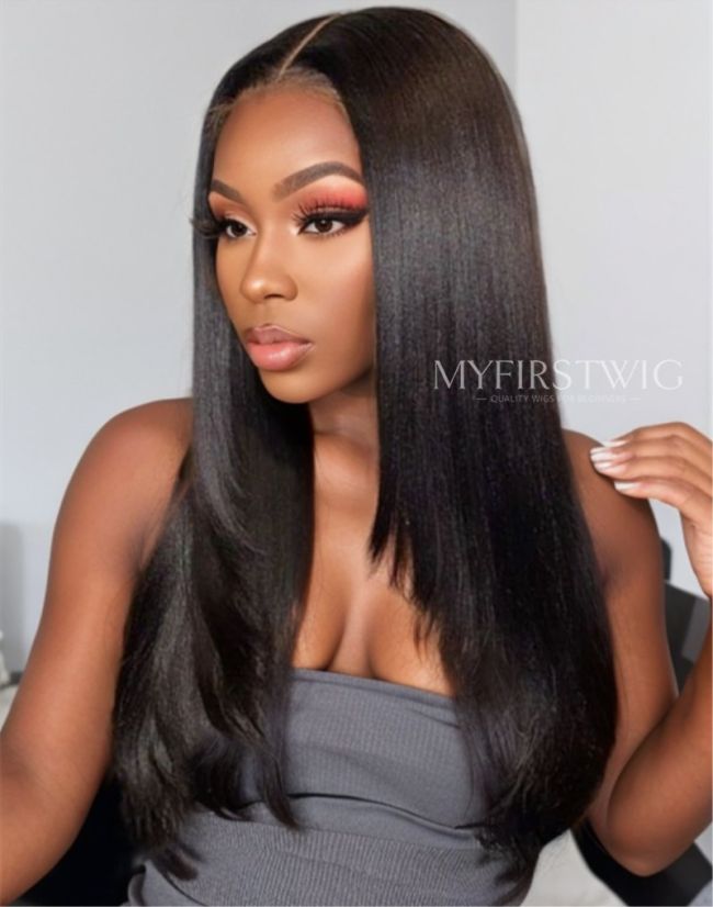 Layerers Yaki Straight Glueless Invisible Lace Front Wig - ANI8002