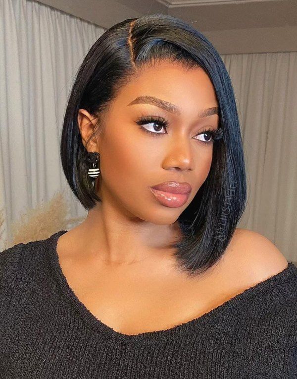 Coverupbyselorm Asymmetrical Side Part Short Bob Glueless Human Hair MyFirstWig UK