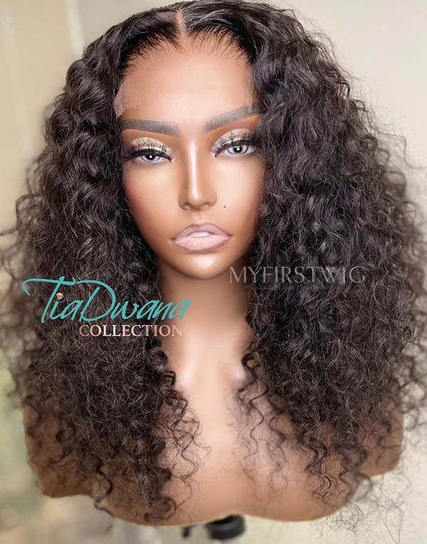 TiaDwana- Malaysian Human Hair Curly Lace Front Wig - TDC011