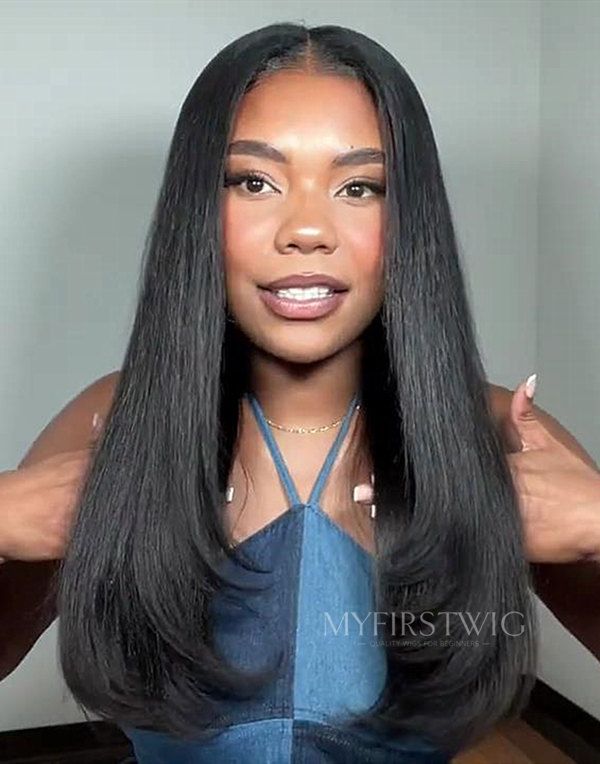 22” high quality Ombre V part Curly Wig