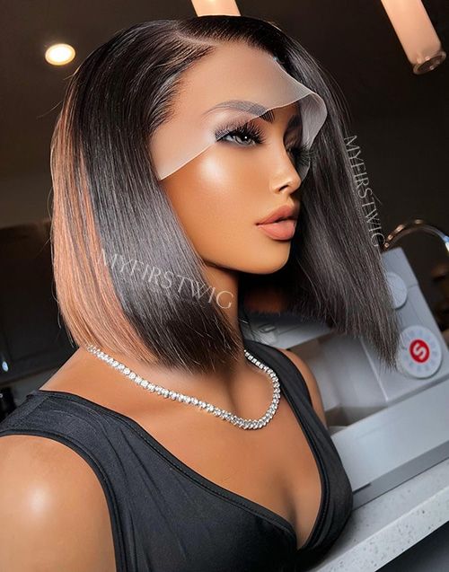 Dainty Secrets - Malaysian Hair Ombre Bob Lace Front Wig - DTS002
