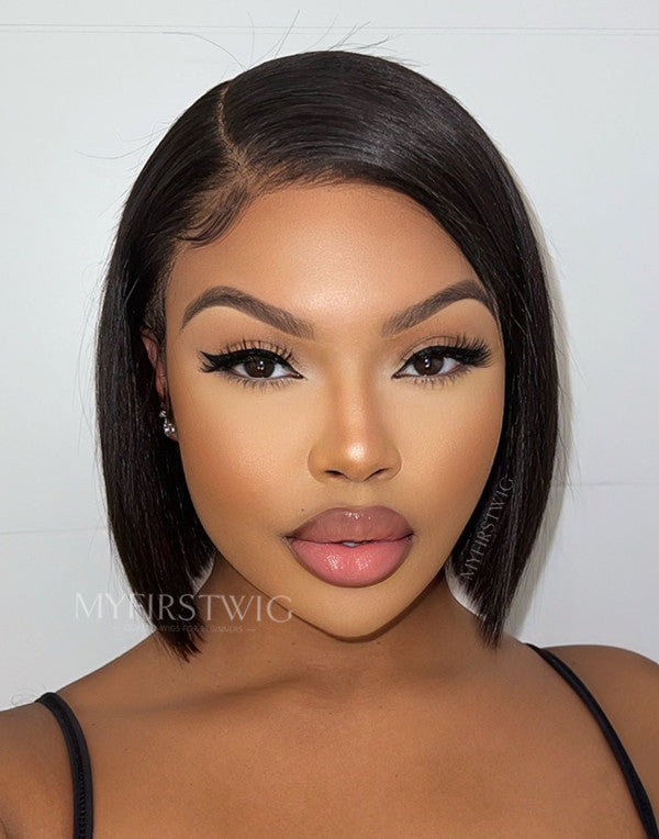 Kaayladee—Side Part Blunt Cut Bob Glueless Wig Invisible Lace Front Wig - KLD001