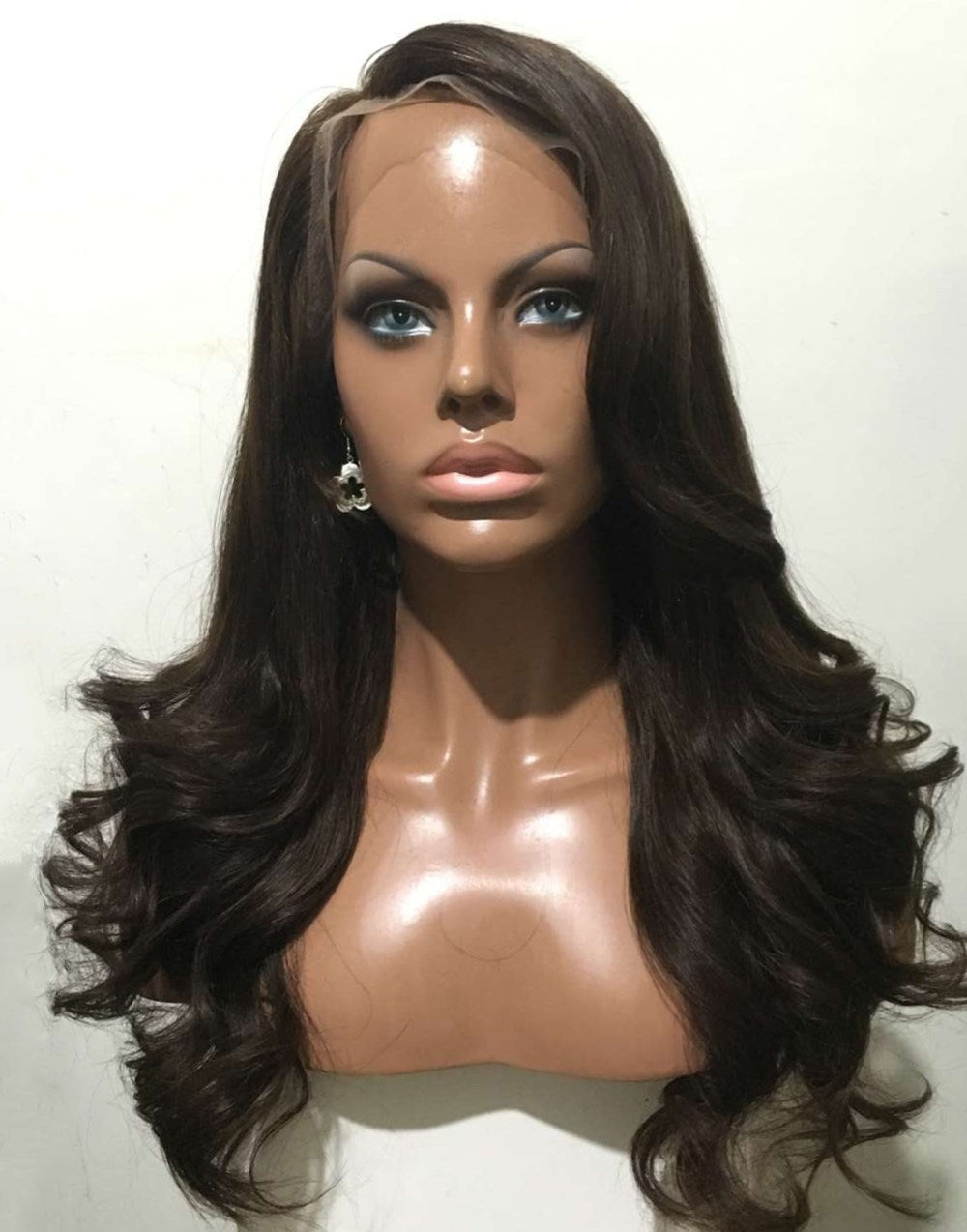 Adela - Long Wavy Hair Human Hair Glueless Lace Front Wigs - NOV003