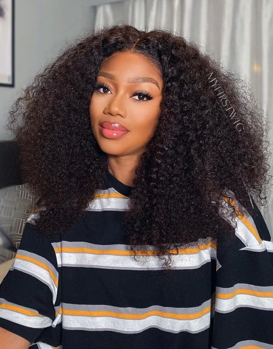 CoverupBySelorm - Human Hair Bouncy Curly Lace Front Wig - CBS038