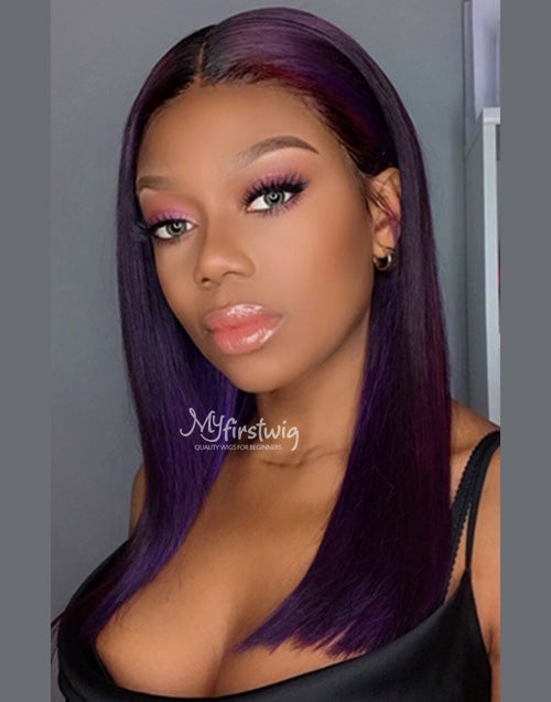 VIOLETTA - 5X5 CLOSURE WIG MALAYSIAN VIRGIN HAIR VIOLET STRAIGHT GLUELESS LACE FRONT WIG - CBS002