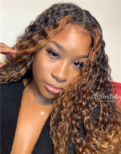 MOSHOPÉ – 5X5 CLOSURE WIG MALAYSIAN VIRGIN HAIR LONDON DESIGNED BLONDE CURLY HAIR LACE FRONT WIGS - HBS001