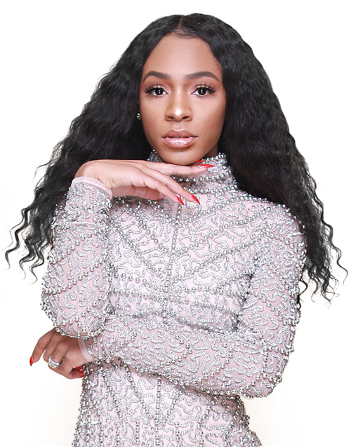 Victoria – Human Hair Middle Part Curly Lace Front Wig - LFW011