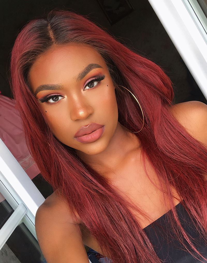 LAURASIA - 5X5 CLOSURE WIG MALAYSIAN VIRGIN HAIR BURGUNDY OMBRE SEXY LACE FRONT WIG - LFW029