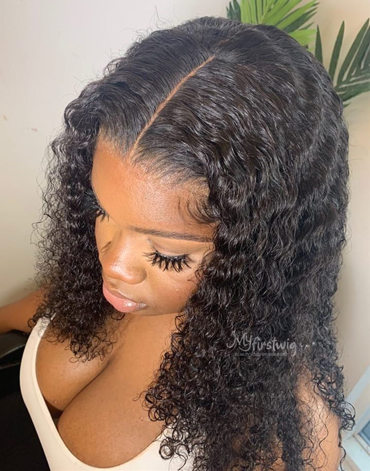 GGALORE - HUMAN HAIR CURLY LACE FRONT WIG - GG002