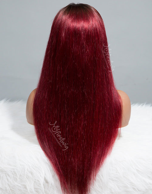 ARIES - ZODIAC COLLECTION HUMAN HAIR STRAIGHT RED WIG - ZC001
