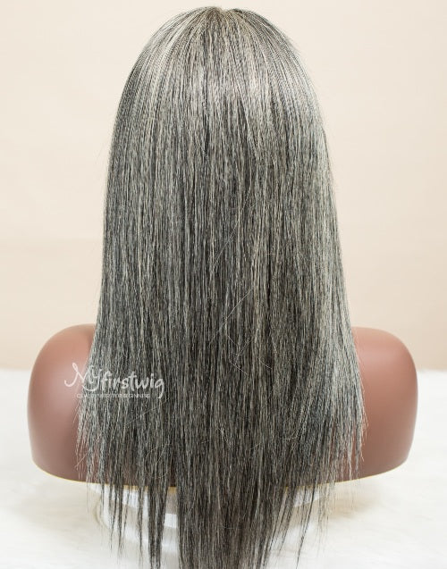 HEADBAND WIG KEYSHA MALAYSIAN SALT AND PEPPER GREY STRAIGHT HAIR SSS004