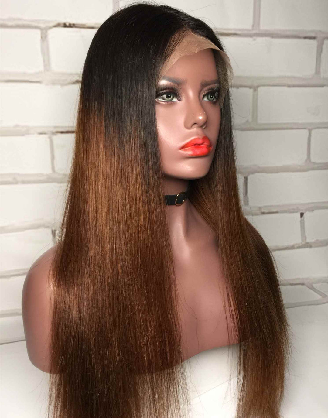 Hilary - Straight Ombre Hair Human Hair Lace Front Wigs - NOV004