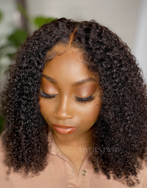 Malaysian Human Hair Long Curly Lace Front Wig LFC018