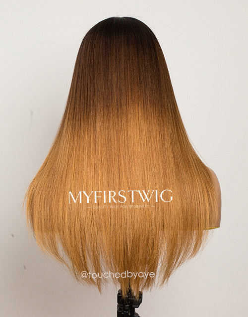 TOUCHEDBYAYE - MALAYSIAN HUMAN HAIR LAYERED BROWN TO BLONDE STRAIGHT LACE FRONT WIG - LFS012
