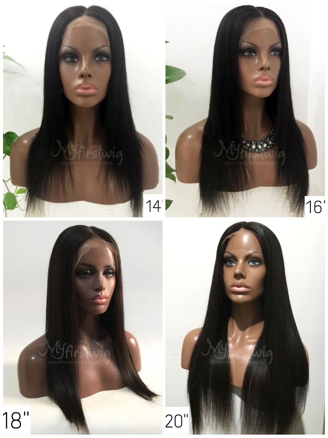 Alexis Wig - Glueless Long Black Human Hair Straight Invisible Lace Front Wig - LFW016