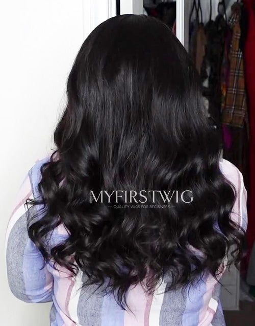 MBALENHLE - MALAYSIAN HUMAN HAIR WAVY LACE FRONT WIG - LFW069