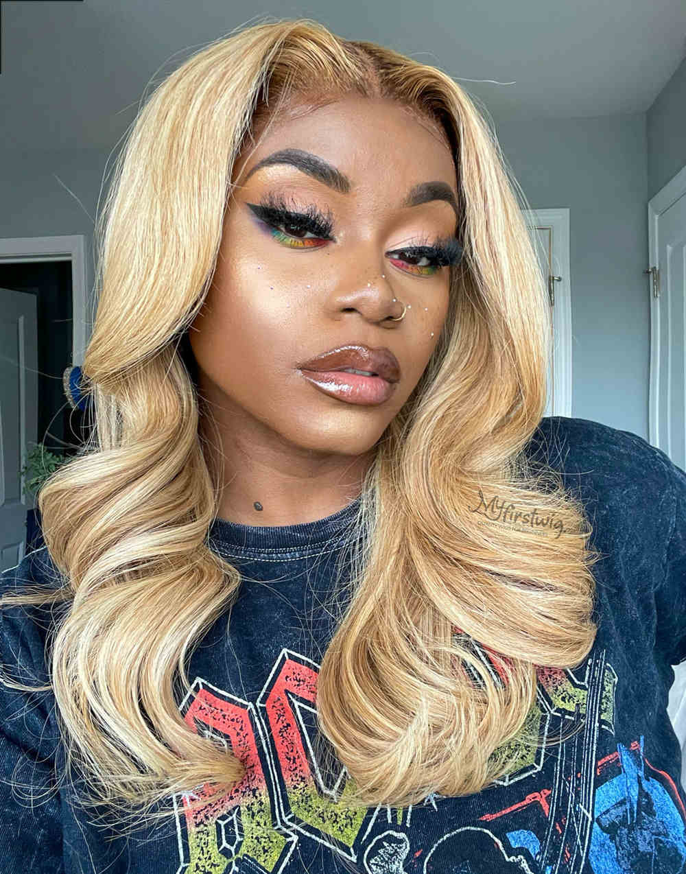 Realistic blonde shop wig