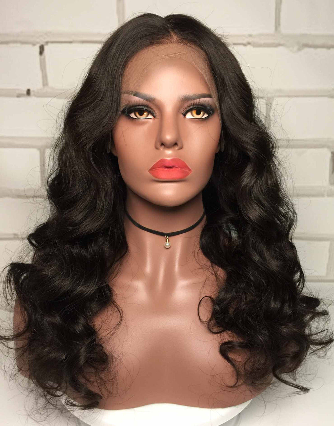 Naomi - Long Wavy Human Hair Lace Front Wigs - NOV001