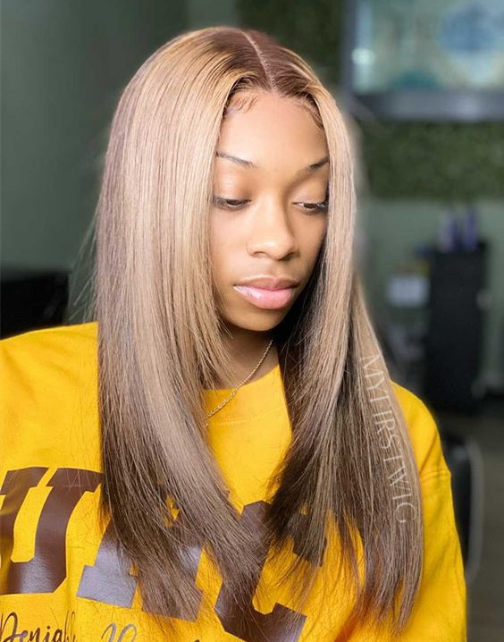 PressdSalon - Malaysian Human Hair Blonde Highlight Lace Front Wig - PD002