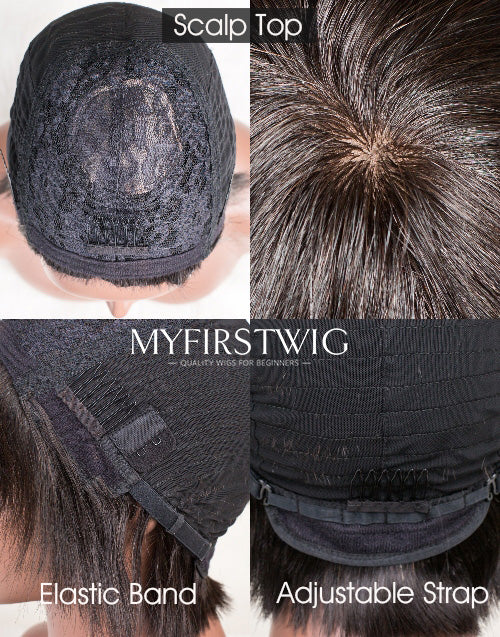 SCALP TOP WIG WAVY WIG WITH BANGS - SSS013