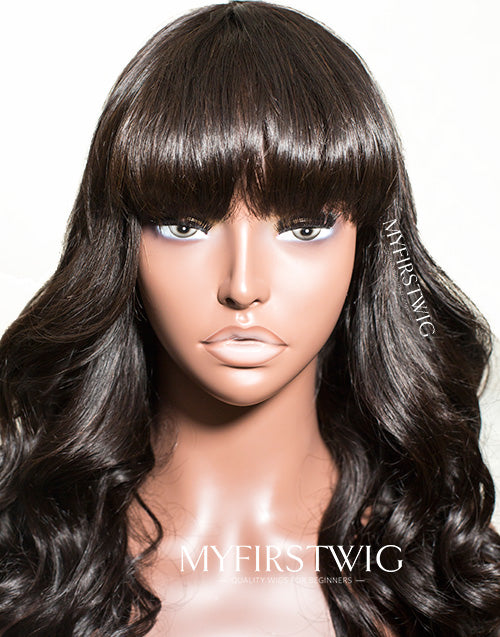 SCALP TOP WIG WAVY WIG WITH BANGS - SSS012