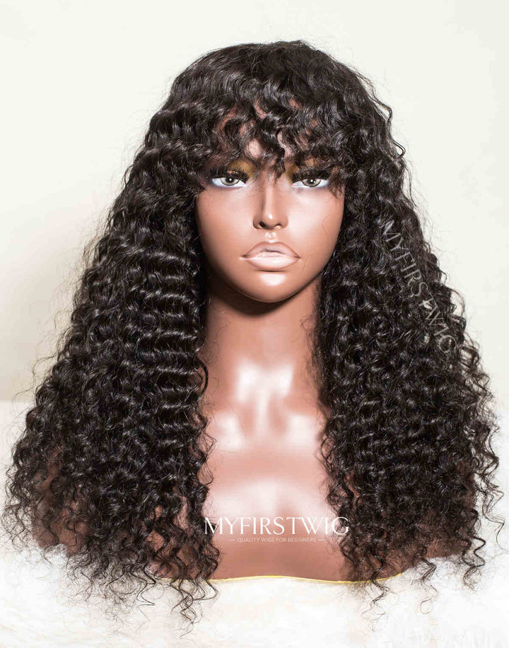 SCALP TOP WIG CURLY WIG WITH BANGS - SSS014